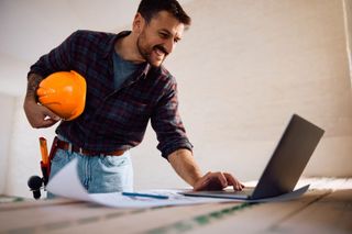 Technician assisting a homeowner